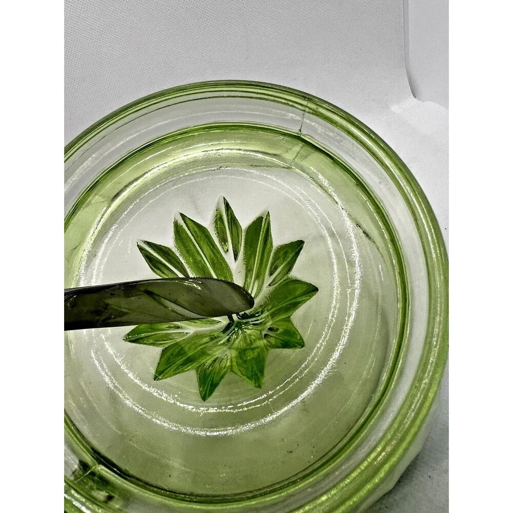 Vintage Green Depression Glass Juicer Reamer 6.5